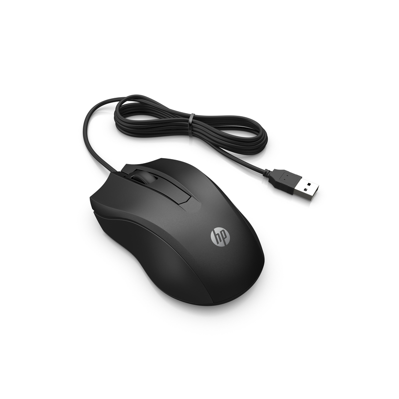 MOUSE USB HP 100 AMBIDIESTRO 6VY96AA NEGRO