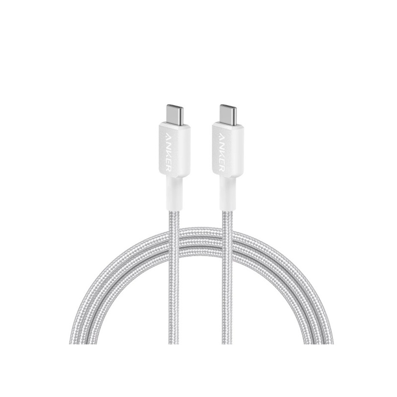 CABLE USB-C A USB-C ANKER 6FT BRAIDED A81F6H21 BLANCO 60W