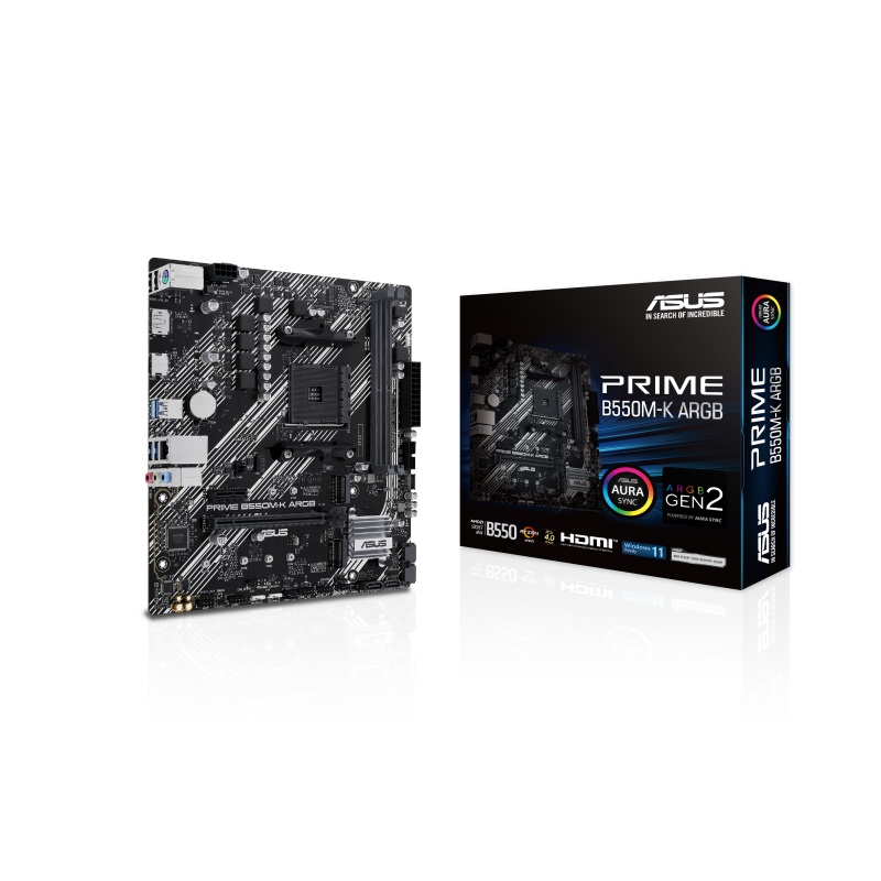 MOTHERBOARD ASUS PRIME B550M-K ARGB AM4 90MB1GC0 (2DIMMS DDR4 M.2 X2 SATA X4)