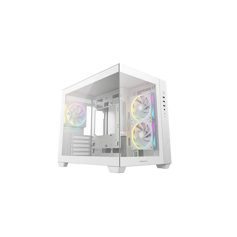 CASE MIniTOWER DEEPCOOL CG330 BLANCO TEMPERED GLASS 3 FAN ARGB R-CG330-WHHGM3-G