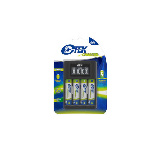 KIT CARGADOR Y 4 BATERIAS AA 2300mAh RECARGABLES BTEK BBC-400 745208