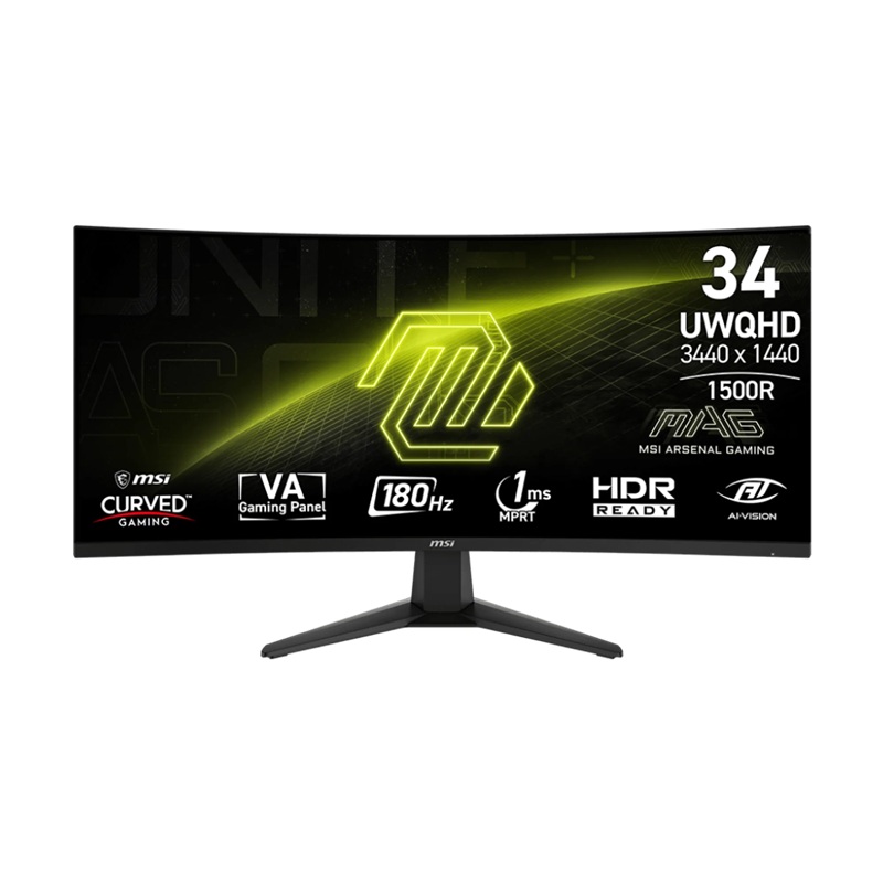 MONITOR CURVO ULTRAWIDE MSI MAG 346CQ UWQHD PANEL VA 34P 180Hz 1MS MPRT HDMI X2 DP HDR AMD FreeSync Premium