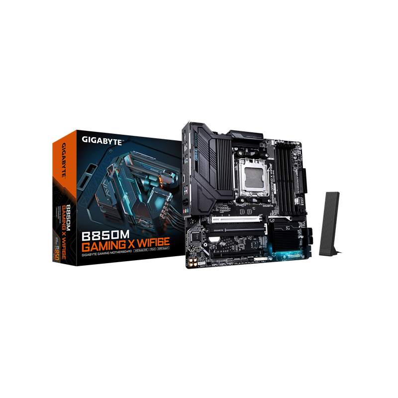 MOTHERBOARD GIGABYTE B850M GAMING X AM5 DDR5 WIFI 6E+BT5 (4DIMMS DDR5 M.2 X2 SATA X4) 