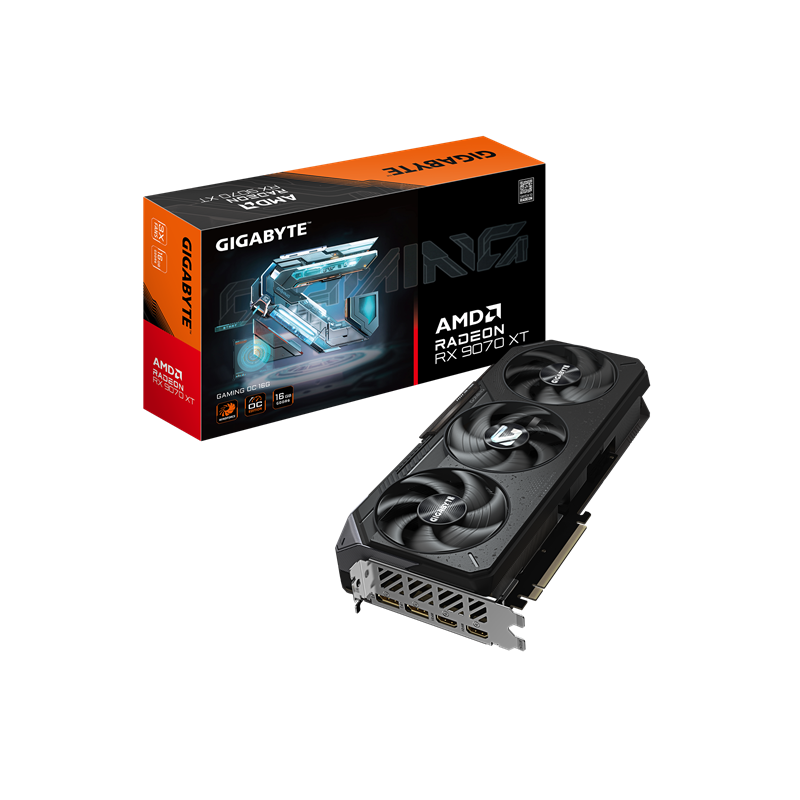 TARJETA DE VIDEO GIGABYTE RX9070XT 16GB GDDR6 GV-R9070XTGAMING OC-16GD