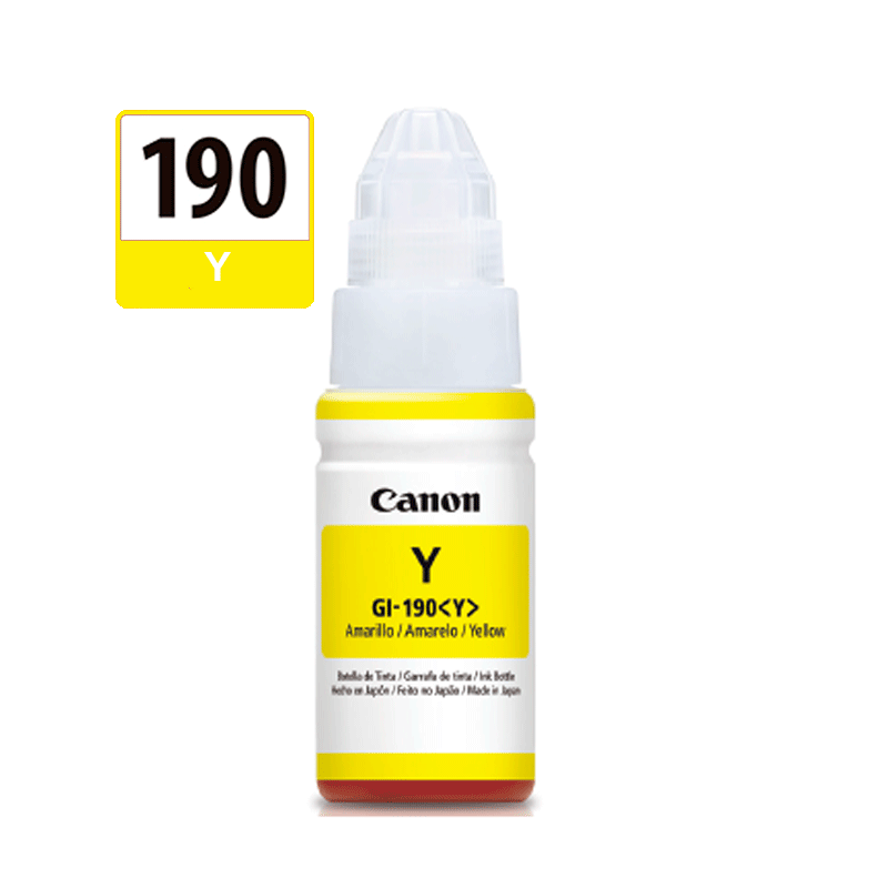 TINTA CANON PIXMA 190 AMARILLO GI190 70ML