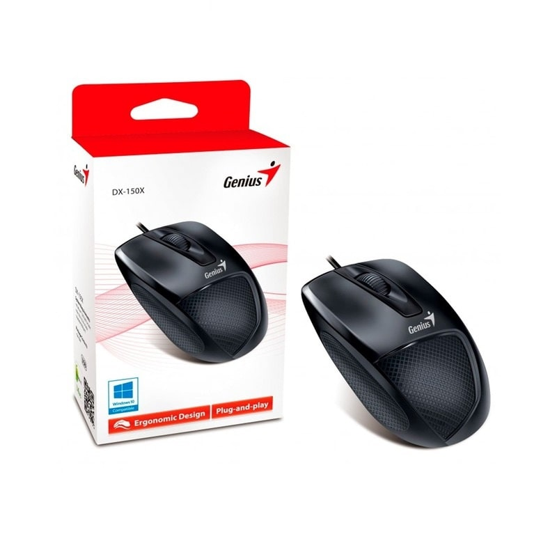MOUSE USB GENIUS DX-1150X ERGONOMICO NEGRO