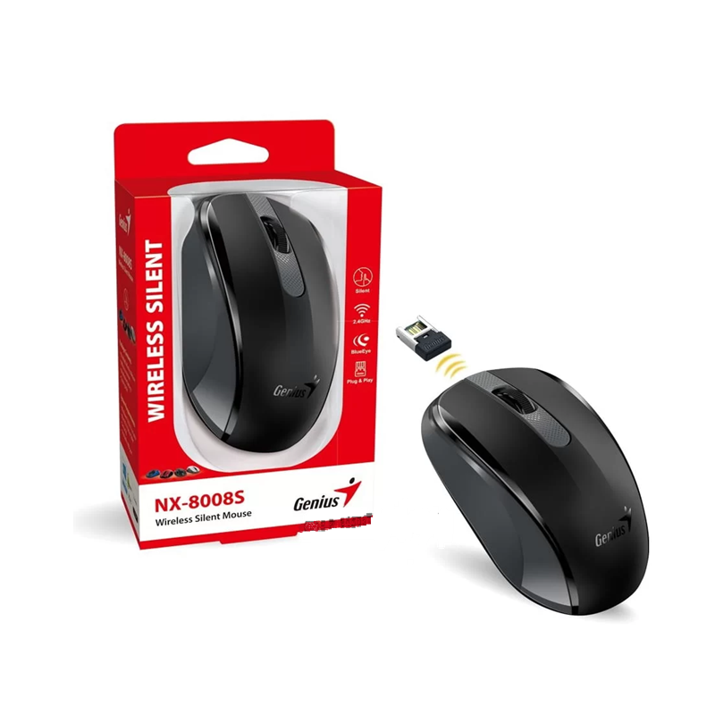 MOUSE INALAMBRICO GENIUS NX-8008S DONGLE USB NEGRO