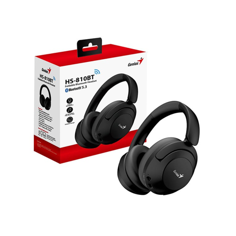 HEADSET INALAMBRICO BLUETOOTH GENIUS HS-810BT HASTA 8H NEGRO