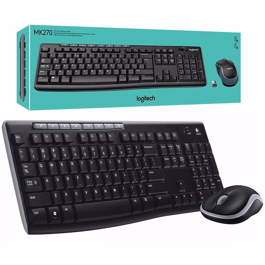 KIT TECLADO Y MOUSE INALAMBRICO LOGITECH MK270 ESP  920-004432