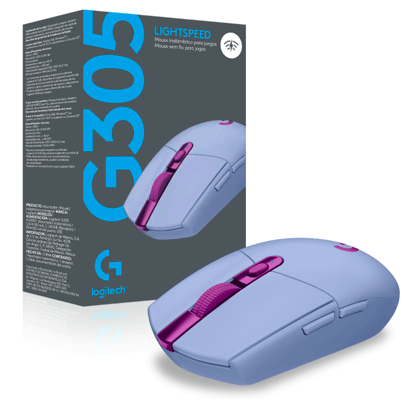 MOUSE INALAMBRICO LOGITECH G305 LILAC 12K DPI 910-006020