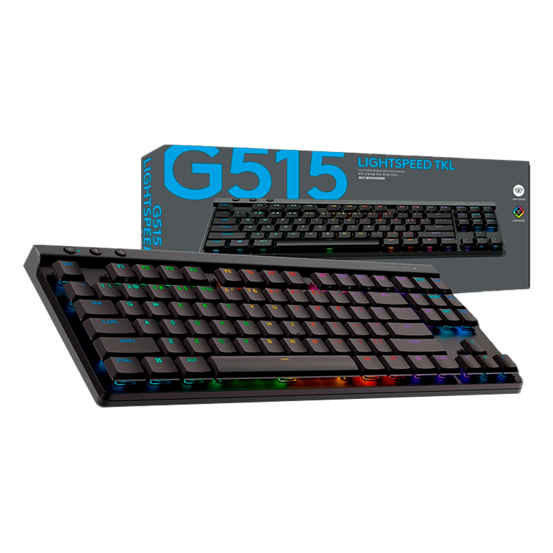 TECLADO MECANICO INALAMBRICO RECARGABLE LOGITECH G515 TKL RGB CARBON 920-012423 SWITCH TACTIL