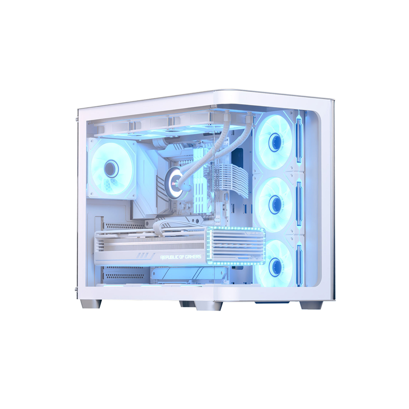 CASE MIDTOWER AEROCOOL P500C-G-WT-V1 BLANCO TEMPERED GLASS 4 FAN ARGB