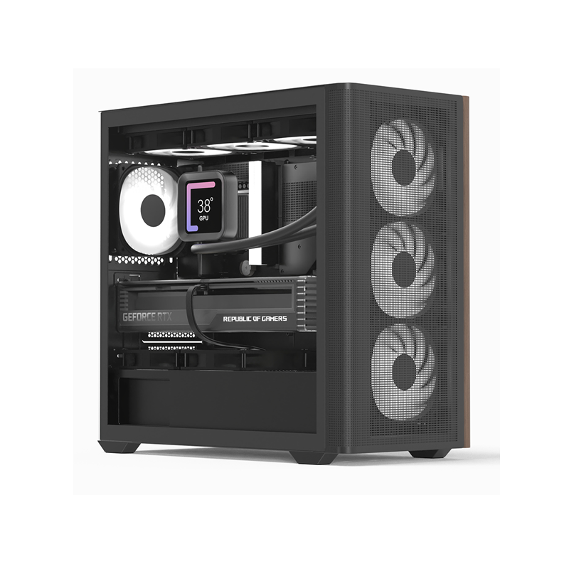 CASE MIDTOWER AEROCOOL D301A-G-BK-V2 NEGRO TEMPERED GLASS 4 FAN ARGB