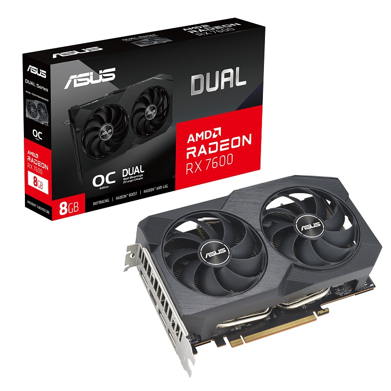 TARJETA DE VIDEO ASUS DUAL RX7600 8GB GDDR6 OCE 90YV0IH2-M0AA00