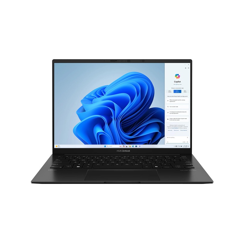LAPTOP ASUS ZENBOOK UM3406HA-WS74T PROC. AMD RYZEN 7 8840HS RAM DDR5 16GB ALMACENAMIENTO SSD 512GB PANTALLA OLED WUXGA WIFI6E + BT W11H JADE BLACK KN US 