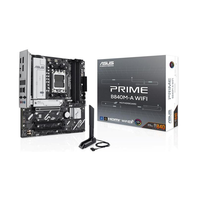 MOTHERBOARD ASUS PRIME B840M-A WIFI AM5  DDR5 90MB1J20 WIFI 6E+BT5.3 (4DIMMS DDR5 M.2 X3 SATA X4)