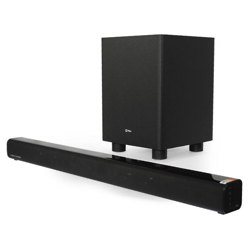 BARRA DE SONIDO DE 2.1 CANALES CON SUBWOOFER INALAMBRICO THONET AND VANDER DUNN 50W RMS MAX, OPTICO BLUETOOTH 3.5MM