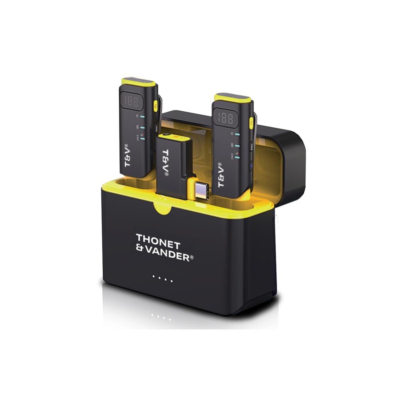 KIT 2 MICROFONOS INALAMBRICOS DE SOLAPA PARA SMARTPHONE THONET AND VANDER VX390 USB-C HK096-03683