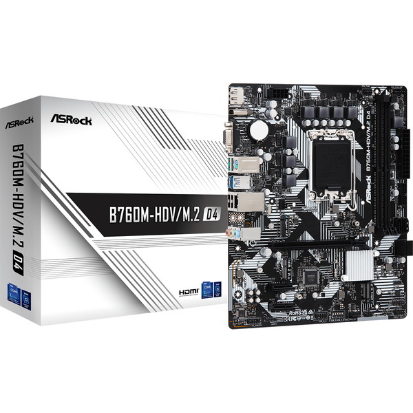 MOTHERBOARD ASROCK B760M-HDV-M.2 DDR4 LGA1700 90-MXBL40