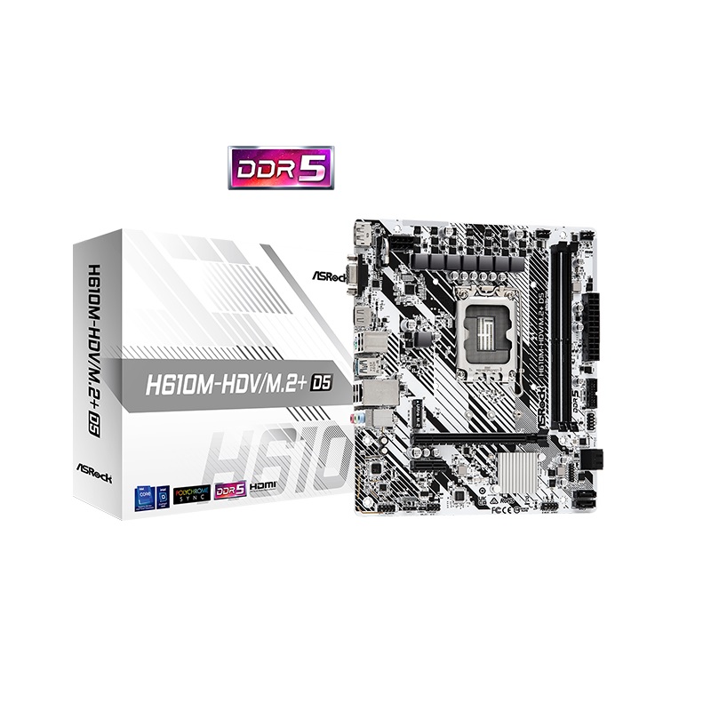 MOTHERBOARD ASROCK H610M-HDV/M.2+ D5 LGA1700 90-MXBH50