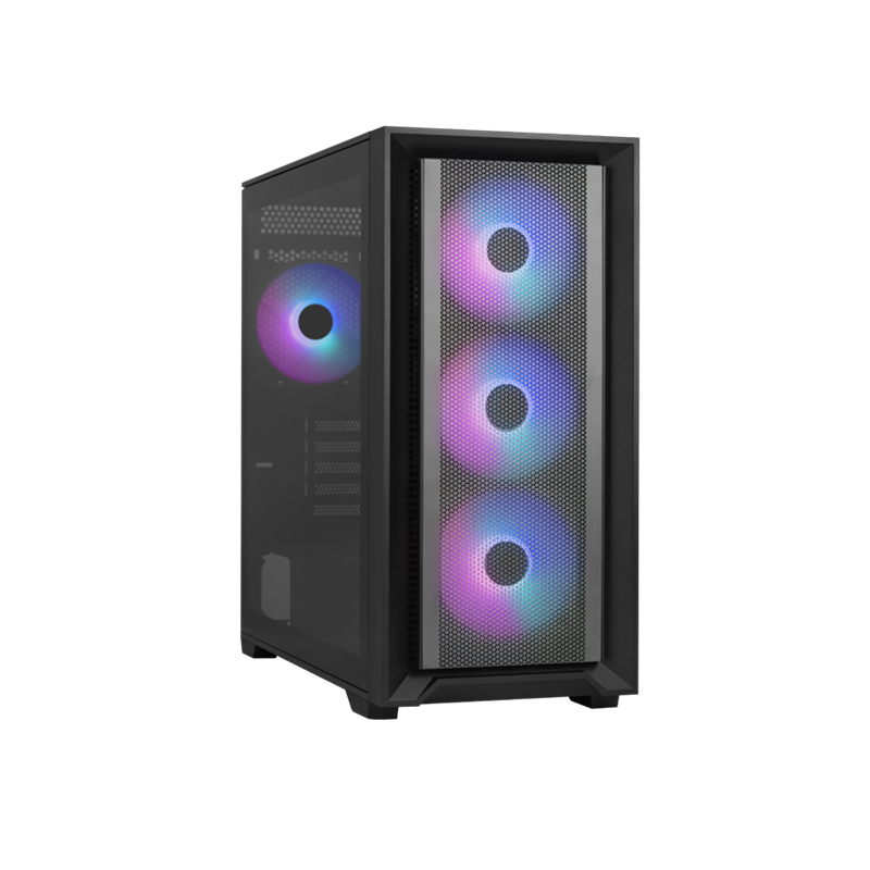 CASE AEROCOOL TERN MINI-BK-V1 TEMEPRED GLASS 4 FAN FRGB