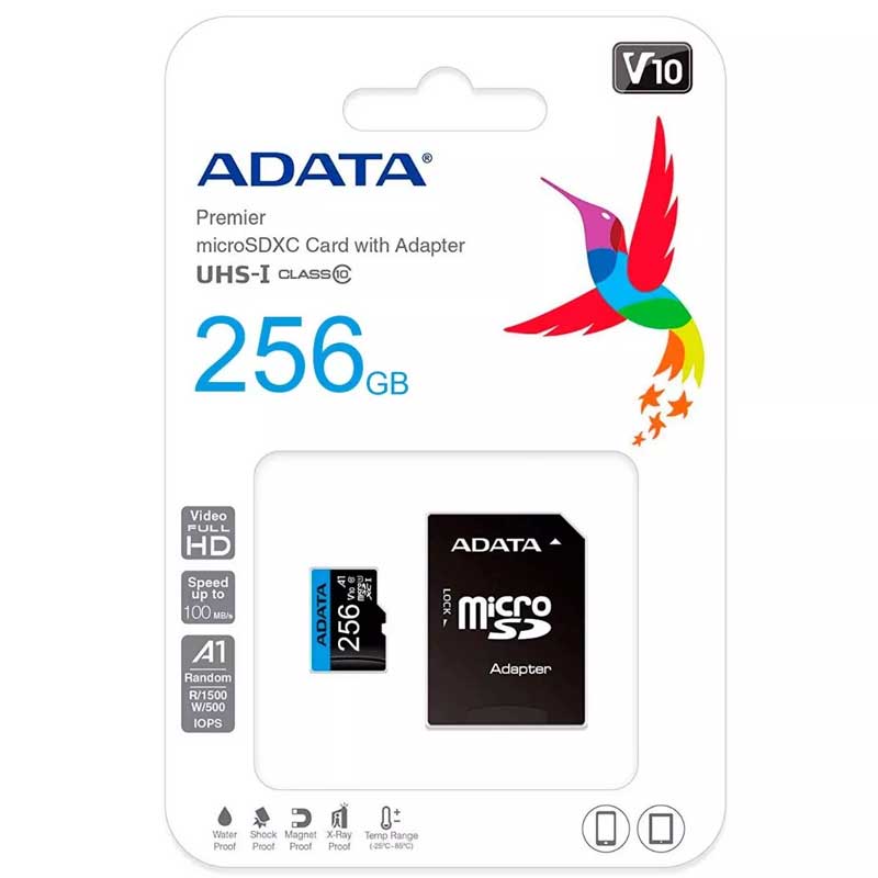 MICROSD ADATA 256GB C10 AUSDX256GUICL10A1-RA1