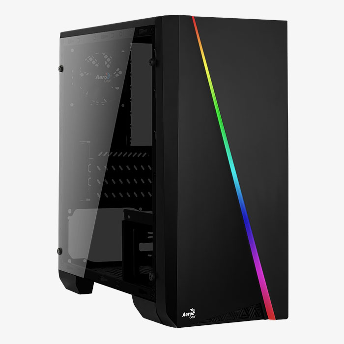 CASE AEROCOOL CYLON MINI BG BLACK TEMPERED GLASS 1 FAN 80MM