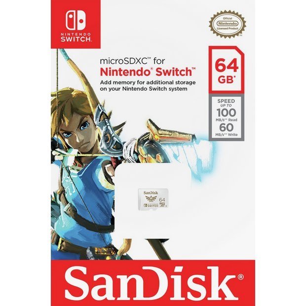 MEMORIA MICROSD SANDISK 64GB NINTENDO SWITCH SDSQXAT-064G-GNCZN