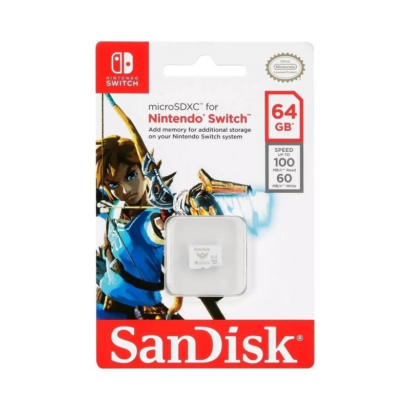 MEMORIA MICROSD SANDISK 64GB NINTENDO SWITCH SDSQXAT-064G-GN3ZN