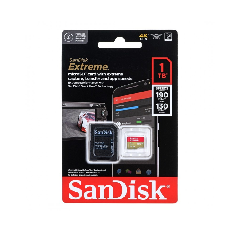 MEMORIA MICROSD SANDISK EXTREME 1TB 4K DRONE SDSQXAV-1T00-GN6MA