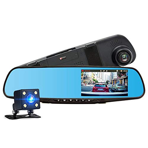 MIRROR DASH CAM VISION FRONTAL Y TRASERA PARA VEHICULO RETROVISON CD-02