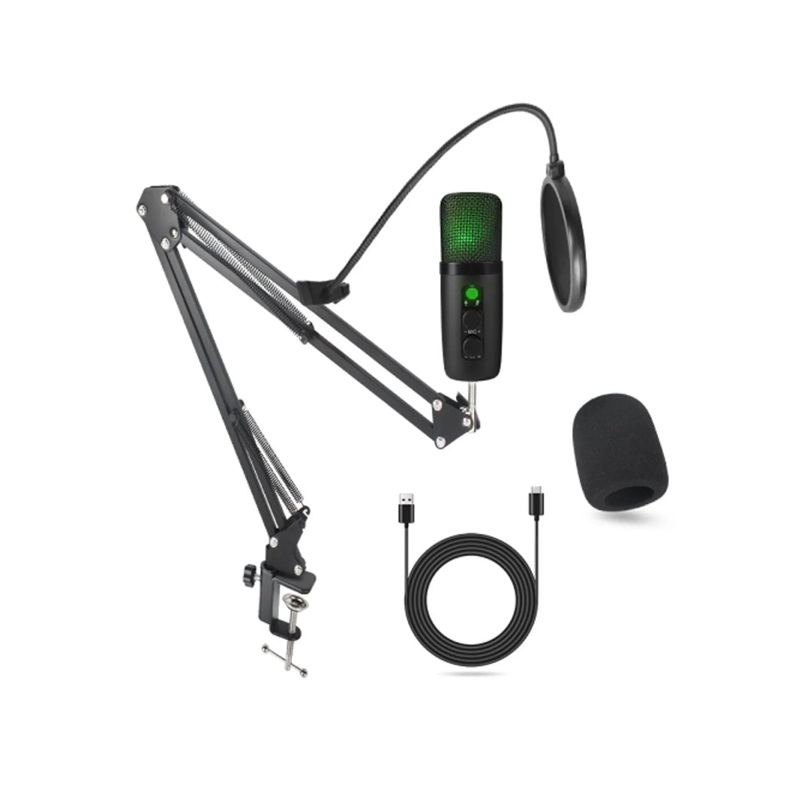 KIT MICROFONO USB BRAZO METALICO Y FILTRO BM-501