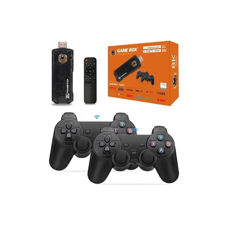 ANDROID TV STICK GAMEBOX FHD  HDMI WIFI 2 CONTROLES RS-110