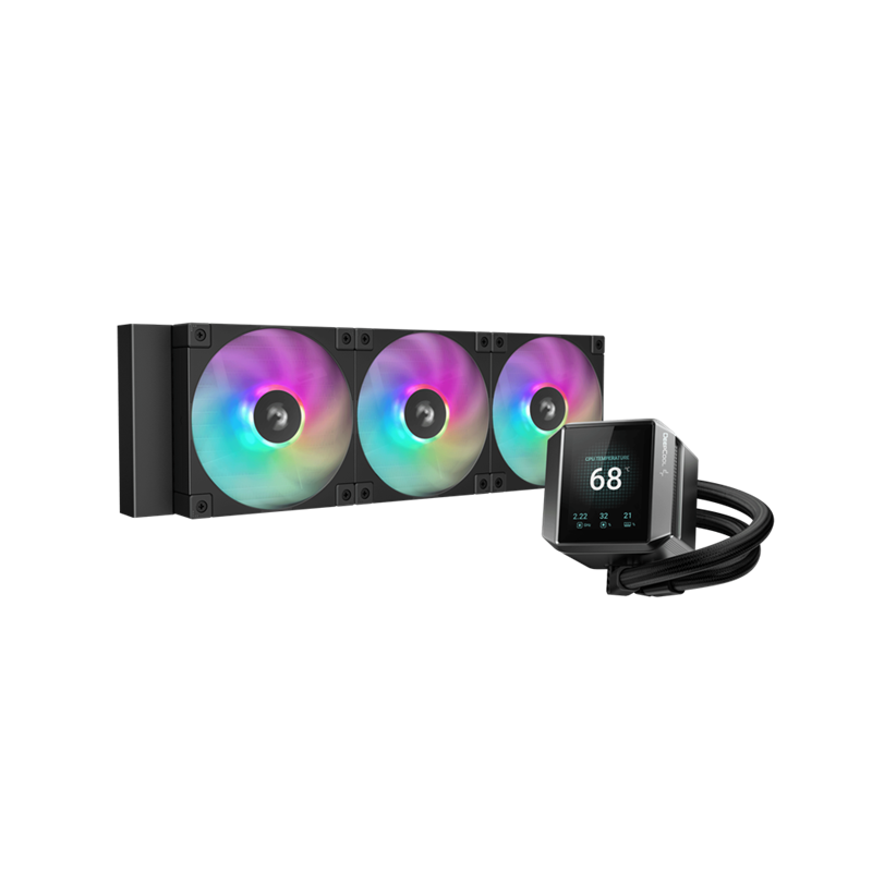 SISTEMA DE ENFRIAMIENTO LIQUIDO MYSTIQUE 360 NEGRO DEEPCOOL 360MM RGB LGA1851 AM5 CON PANTALLA 2.83P R-X750-BKADSNC-G-1