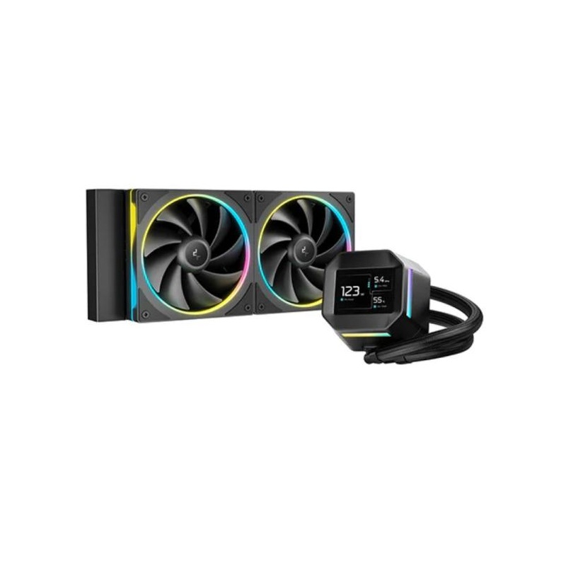 SISTEMA DE ENFRIAMIENTO LIQUIDO DEEPCOOL LM240 240MM RGB LGA1851 AM5 CON PANTALLA 2.4P R-LM240-BKDMMC-1 NEGRO