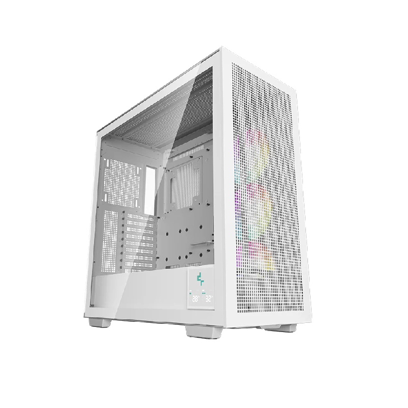 CASE MIDTOWER DEEPCOOL MORPHEUS-WHAPA1-A-1 CON PANTALLA DIGITAL  BLANCO TEMPERED GLASS