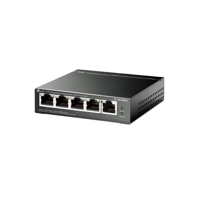 SWITCH TP-LINK 5 PUERTOS GIGABITE PoE HASTA QoS 65W EN 4 PUERTOS TL-SG105PE