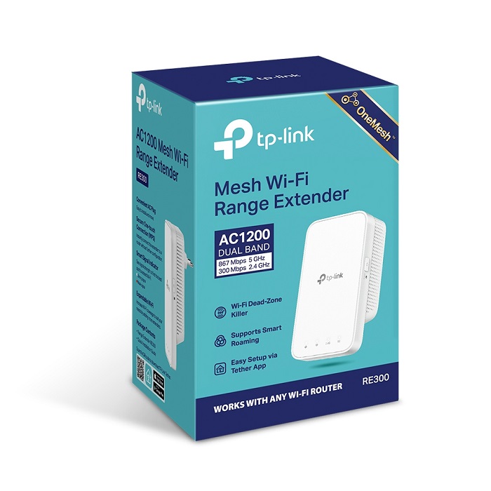EXTENSOR DE RANGO MESH WIFI TP-LINK DUALBAND AC1200 RE300