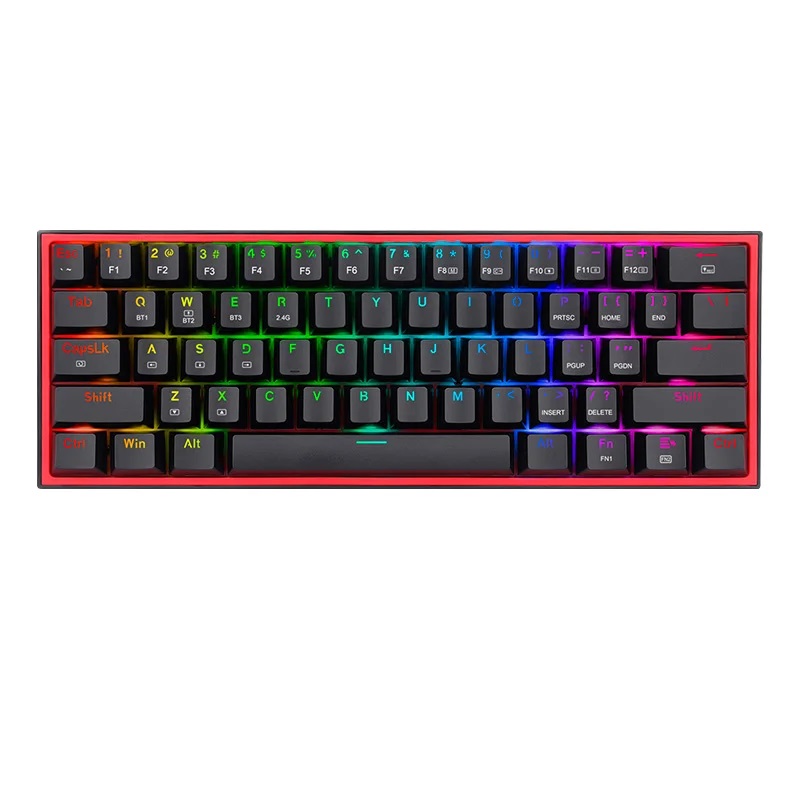 TECLADO MECANICO INALAMBRICO REDRAGON FIZZ PRO K616-RGB NEGRO SP SW RED 60%