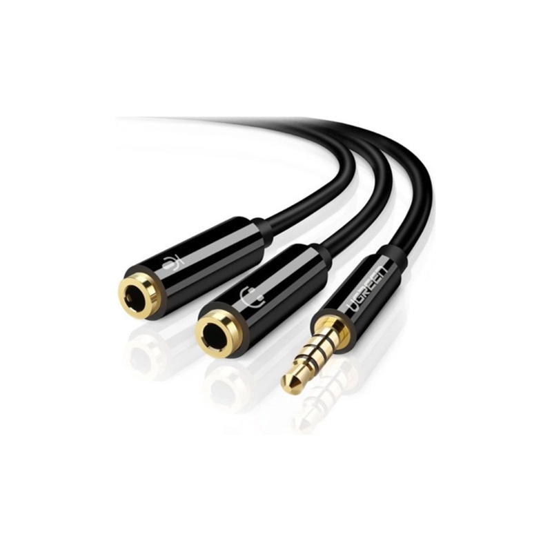 ADAPTADOR DE AUDIO 3.5 MACHO A 2 RCA HEMBRA UGREEN 30620 AV141