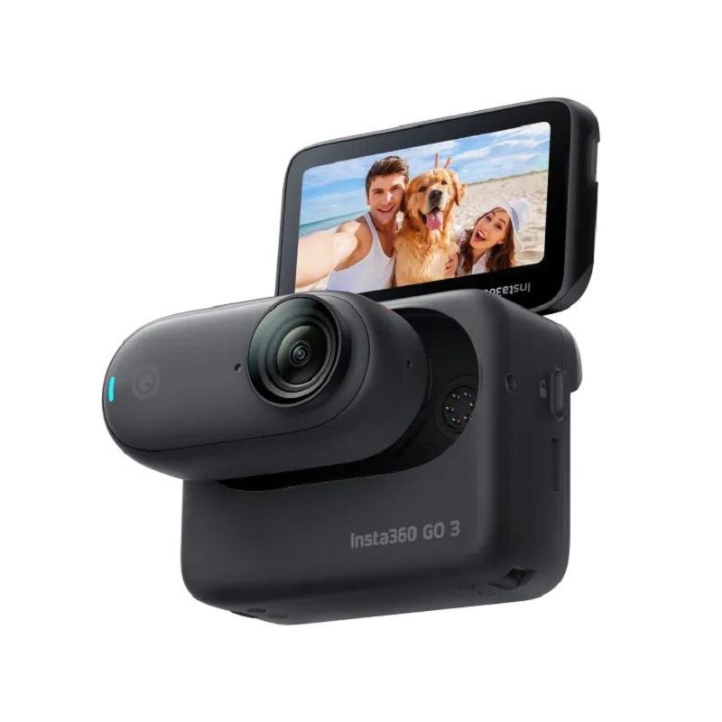 CAMARA DE ACCION INSTA360 GO 3 2.7K MONTAJE MAGNETICO HASTA 5MTS CON AI ESTABILIZADOR CINSABKA 128GB NEGRO