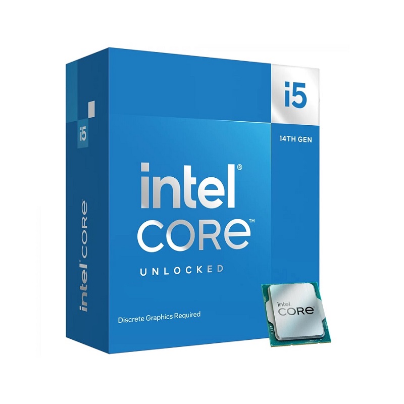 PROCESADOR INTEL CORE i5 14600KF 6P+8E+20T 24M LGA1700 REQUIERE GPU Y DISIPADOR TERMICO