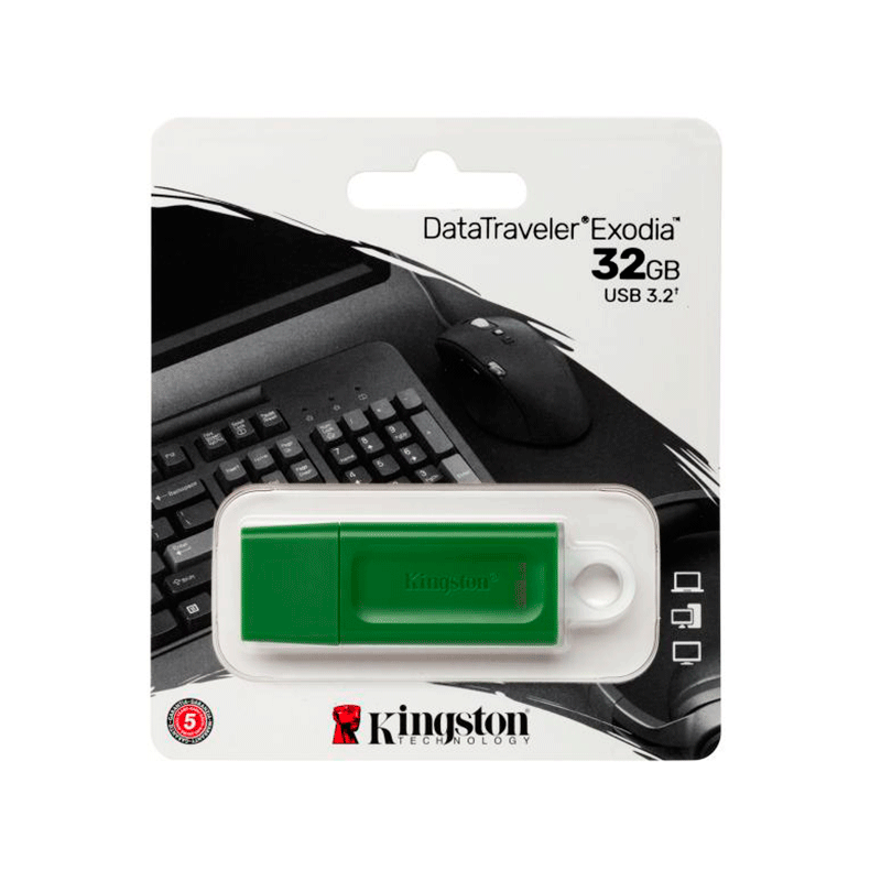 MEMORIA USB KINGSTON 32GB EXODIA KC-U2G32-7GG GREEN USB 3.2