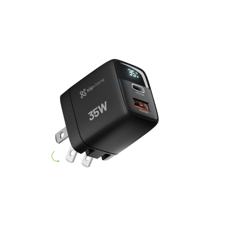 CARGADOR PARA TELEFONO 35W DOBLE SALIDA USB-A USB-C GaN KMC-250