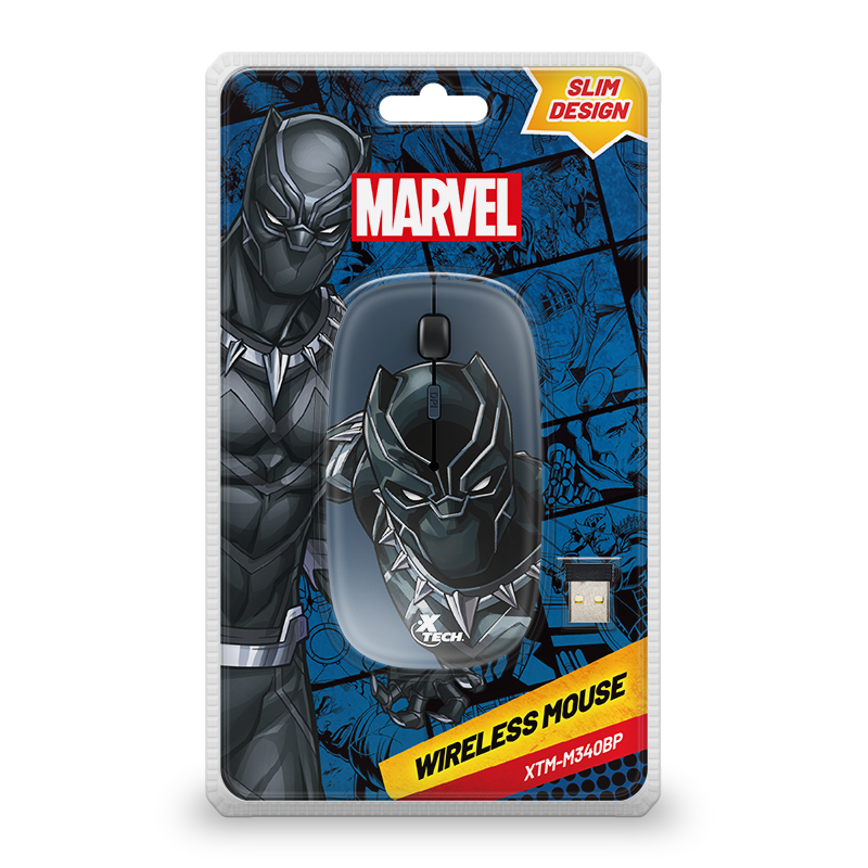 MOUSE INALAMBRICO MARVEL BLACK PANTHER XTECH XTM-M340BP BK