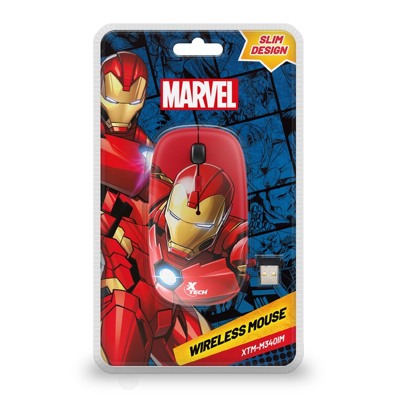 MOUSE INALAMBRICO MARVEL IRONMAN XTECH XTM-M340IM RD