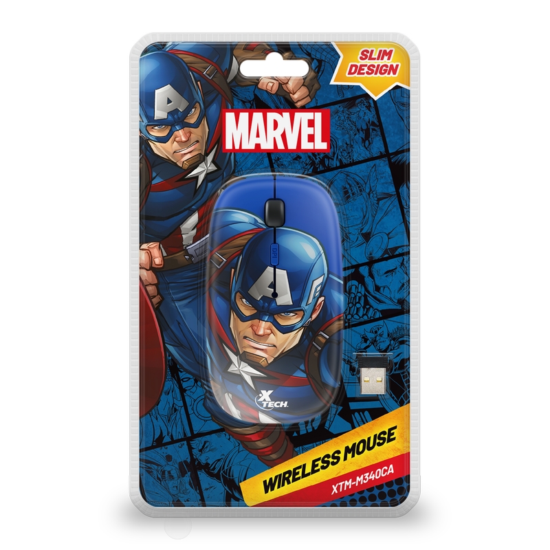 MOUSE INALAMBRICO MARVEL CAPTAIN AMERICA XTECH XTM-M340CA