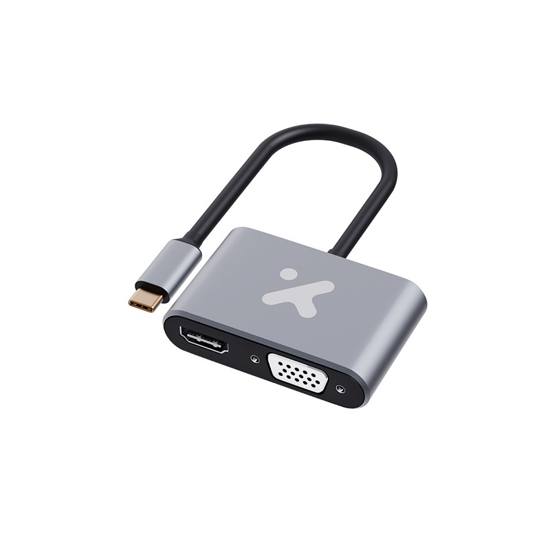 ADAPTADOR DE SALIDA DE VIDEO USB-C A HDMI Y VGA XTECH XTC-542