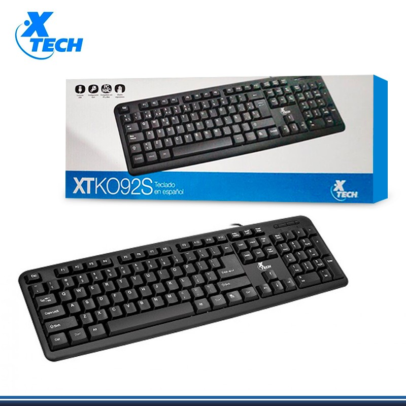 TECLADO USB ESTANDAR XTECH XTK092S