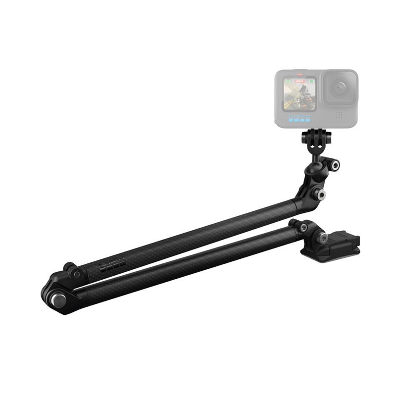 BRAZO GOPRO DE FIBRA DE CARBONO CON ARTICULACION ESFERICA SOPORTE ADHESIVO PLANO AEXTM-001